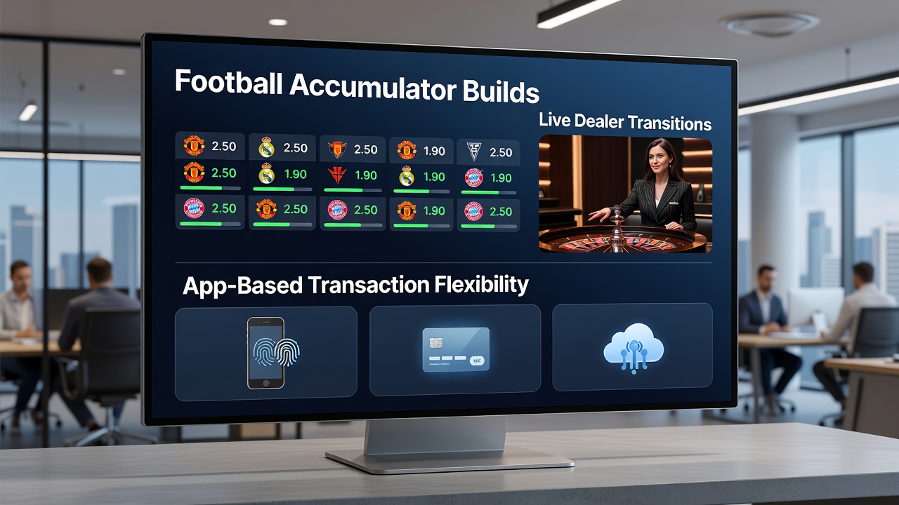 Live-Dealer-Tisch mit integrierter App-Zahlungsanzeige während einer Fußball-Wettsitzung