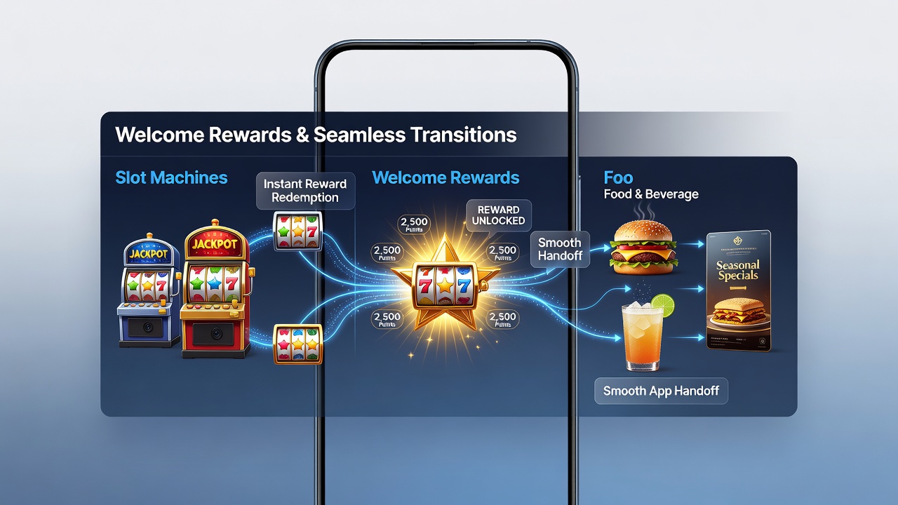 Detailansicht einer mobilen App mit Übergang von Slot-Spiel zu Live-Fußballwette und aktivem Bonus