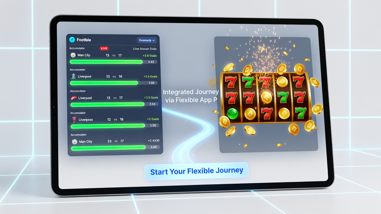Darstellung von App-Zahlungsflüssen zwischen Fußball-Wetten und Slot-Boni